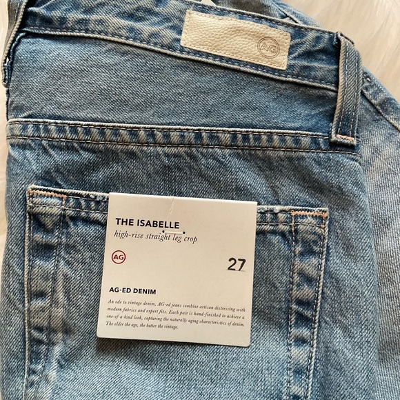 NEW WITH TAGS AG ISABELLE High Rise Straight Leg Jeans Size 27 ๐ฅ - Picture 8 of 10